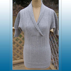 NEW Necessary Objects gray short sleeve sweater M